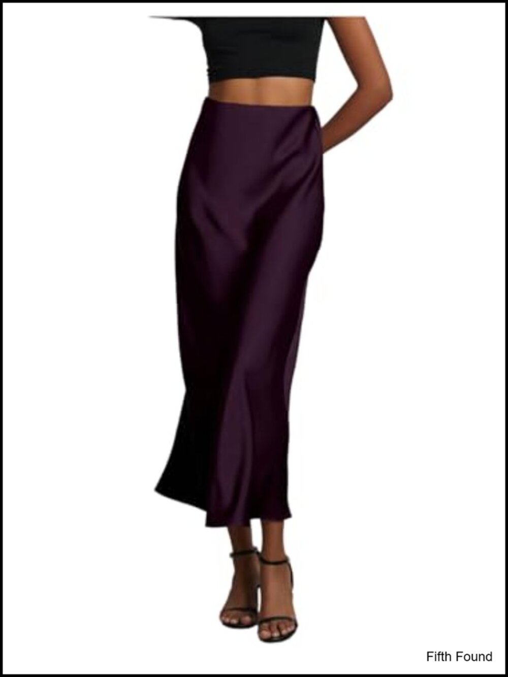 Satin Maxi High Waist A Line Long Skirt Silk Like Casual Office